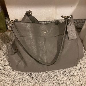 Coach Pebble Gray Leather Purse